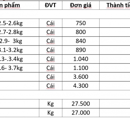 Bảng giá vật tư cao su đến ngày 25 tháng 02 2022